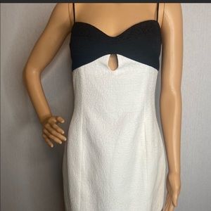 David Meister Black and White Cocktail Dress - Size 10